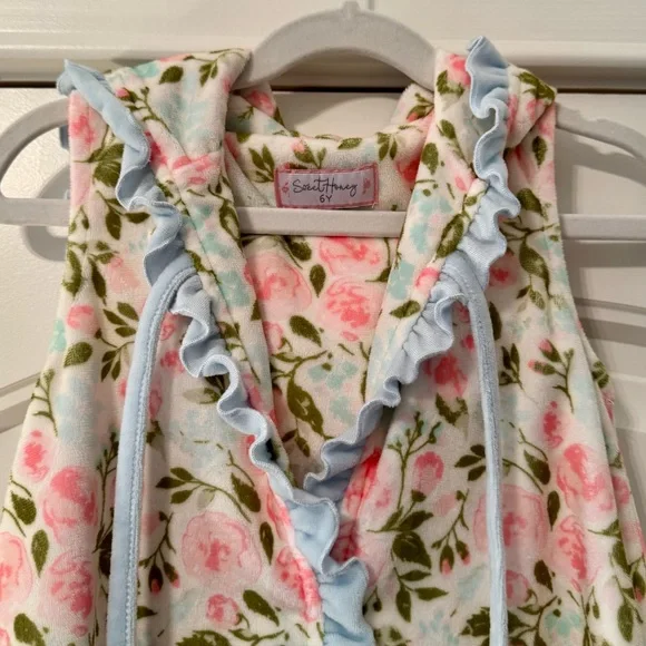 SweetHoney Girls Swim Coverup Hooded Floral Pastels Size 6 NWOT! - Picture 2 of 8